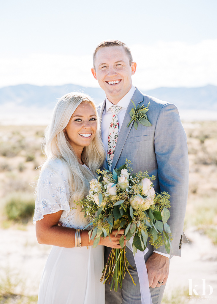 Derrick & Tara's Little Sahara Sand Dunes Bridal's and first Look Utah Photographer